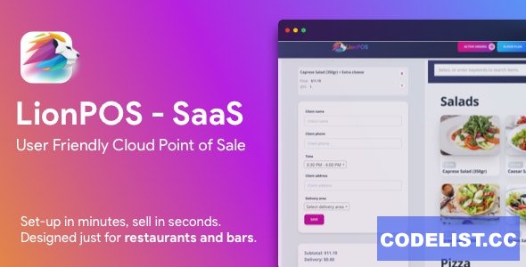 Lion POS v3.1.0 – SaaS Point Of Sale Script for Restaurants and Bars with floor plan » Premium Scripts, Plugins & Mobile