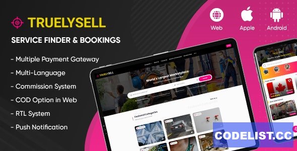 TruelySell v2.1.2 – On-demand Service Marketplace, Nearby Service Finder and Bookings (Web + Android + iOS) » Premium Scripts, Plugins & Mobile