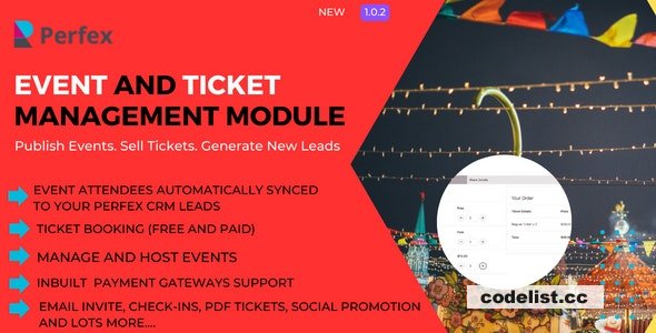 Event Management and Ticket Booking Module for Perfex v1.0.2 » Premium Scripts, Plugins & Mobile